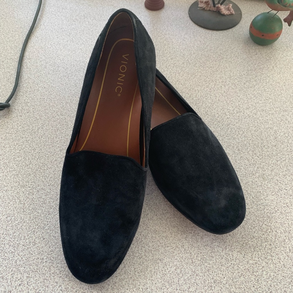 Vionic Black Suede Loafers